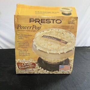 Presto PowerPop Microwave Multi-Popper Popcorn Maker Orville Redenbacher Healthy